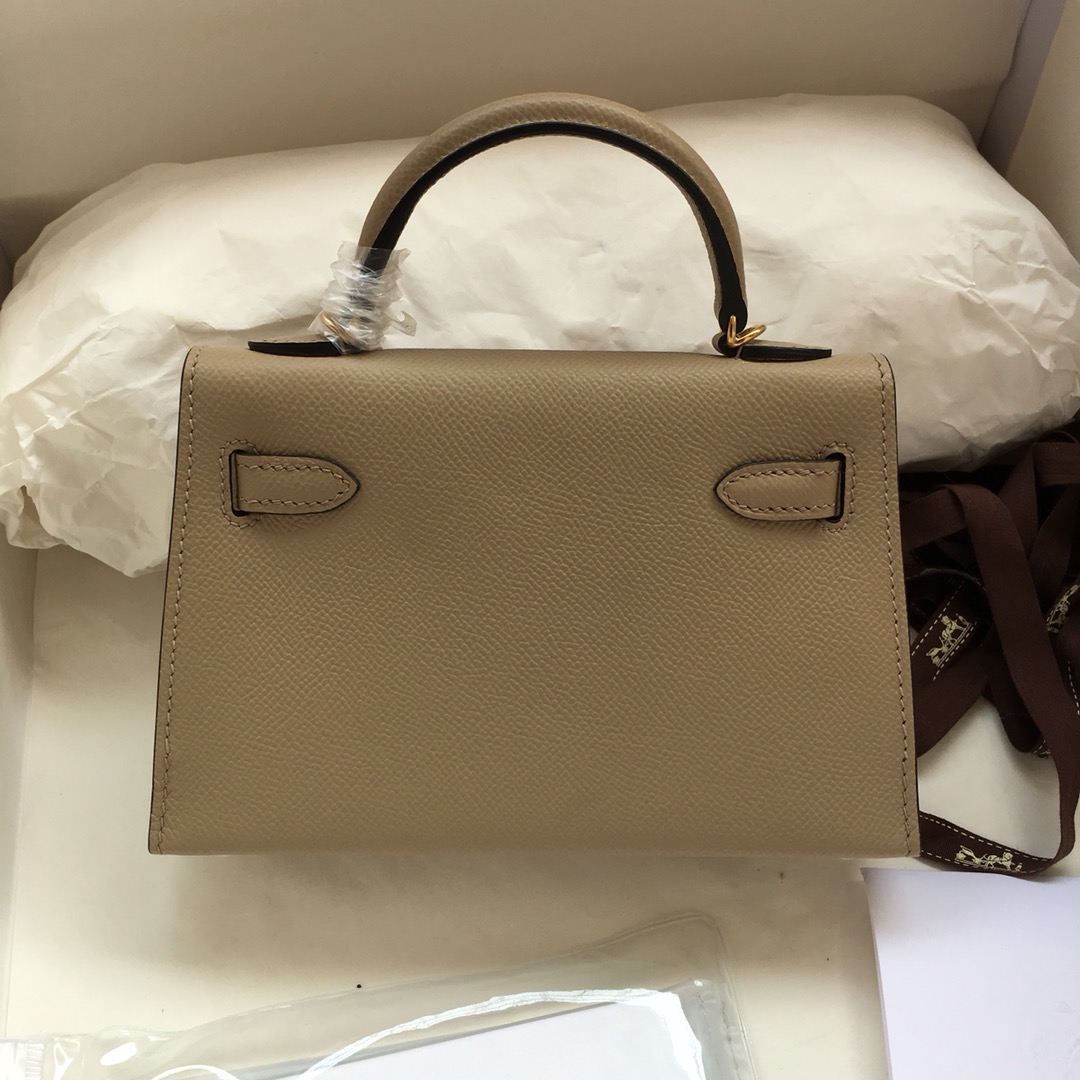 Hermes Kelly Mini II Bag 19CM In Trench Epsom Leather